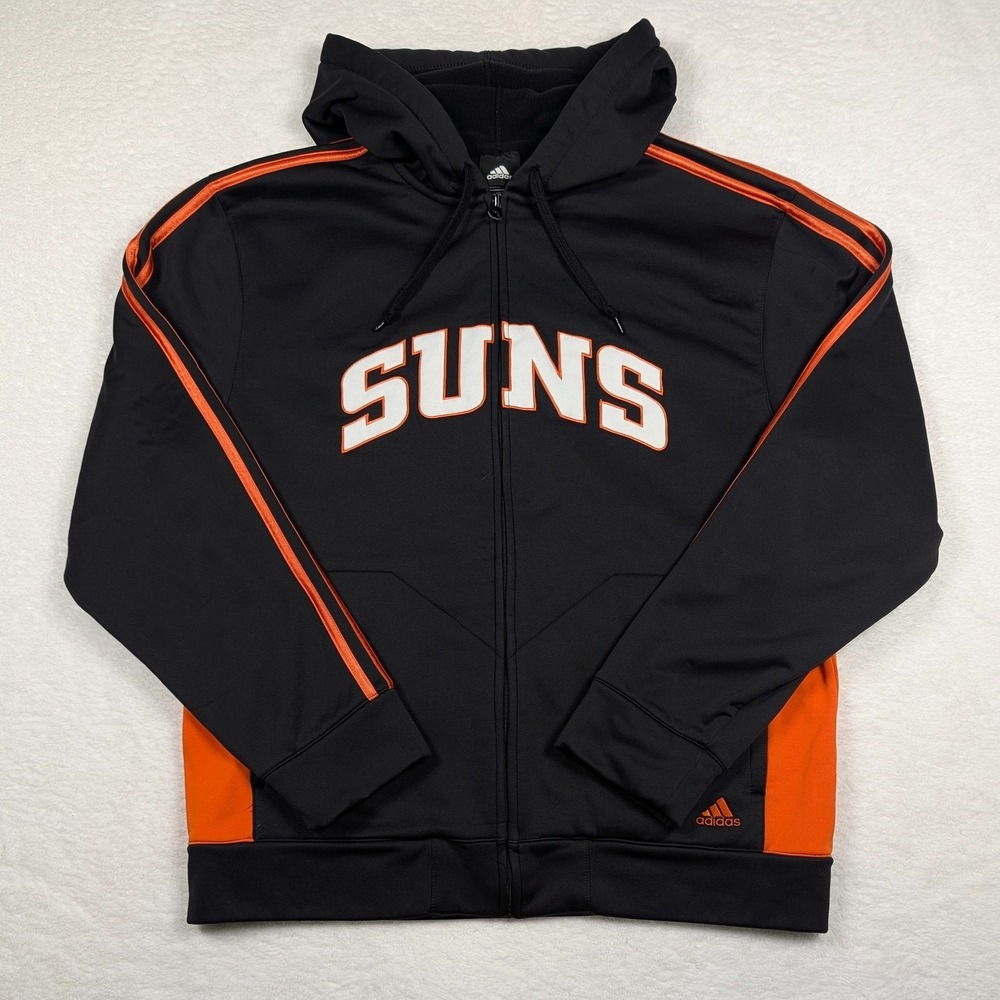 Phoenix Suns Hoodie Mens Large Black NBA Basketball Adidas Full Zip Sweatshirt - Picture 2 of 13